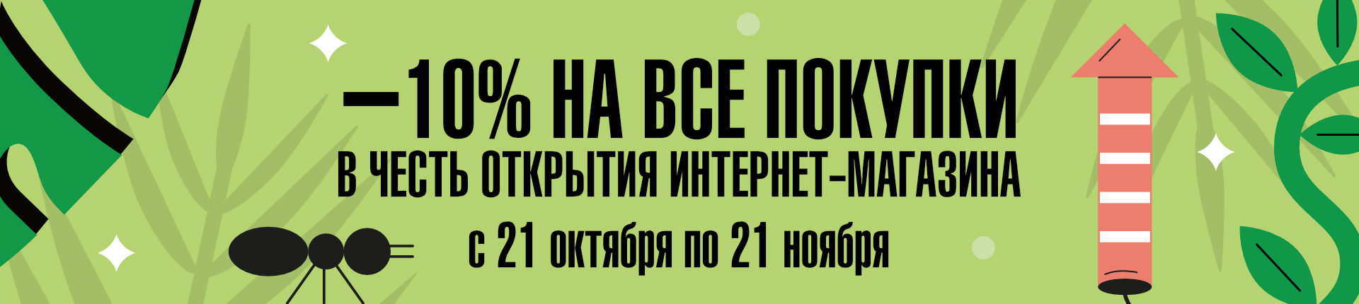 -10% на всё в честь запуска магазина -10% на всё в честь запуска магазина